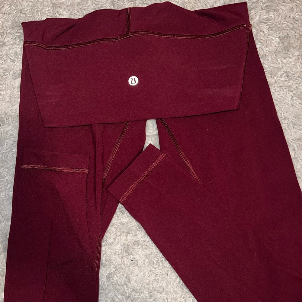 burgundy lululemon leggings size 4 , worn only a few times